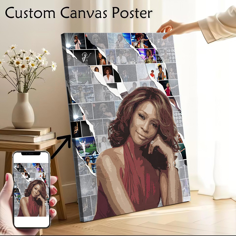 Home Decor Houston - Plakat na płótnie Whitney Houston, personalizowany,