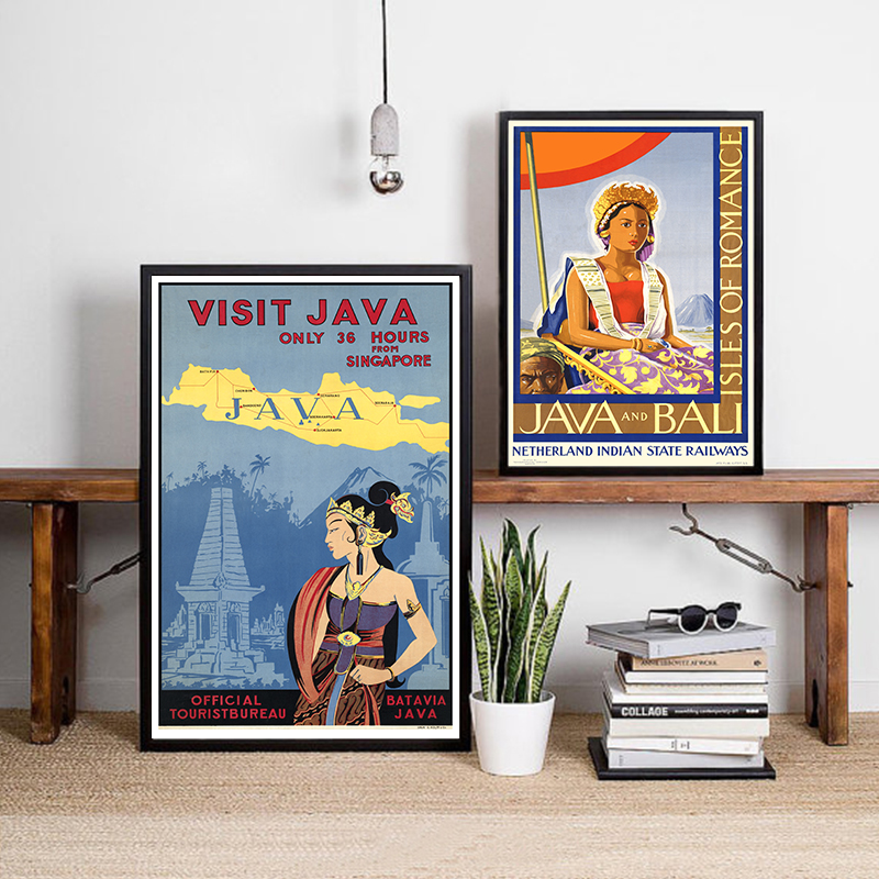 Home Decor Bali - Bali Java Vintage Travel Posters and