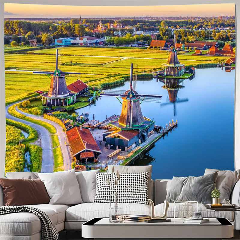 Home Decor Netherlands - Duża gobelin z motywem bohemskich holenderskich