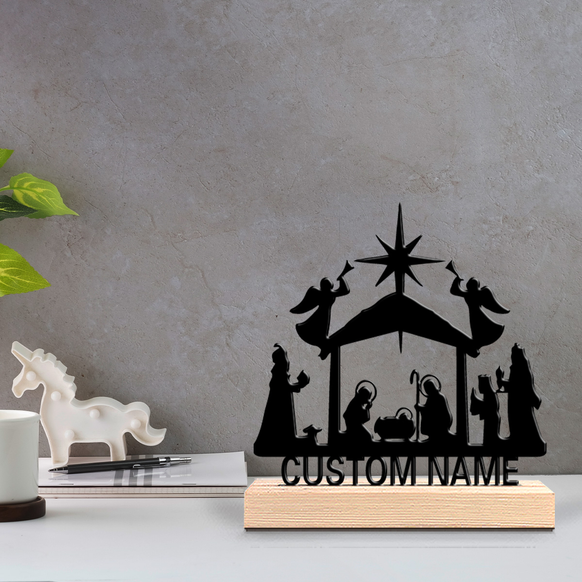 Home Decor Unique - 1 szt. Romantyczna, personalizowana, metalowa statuetka