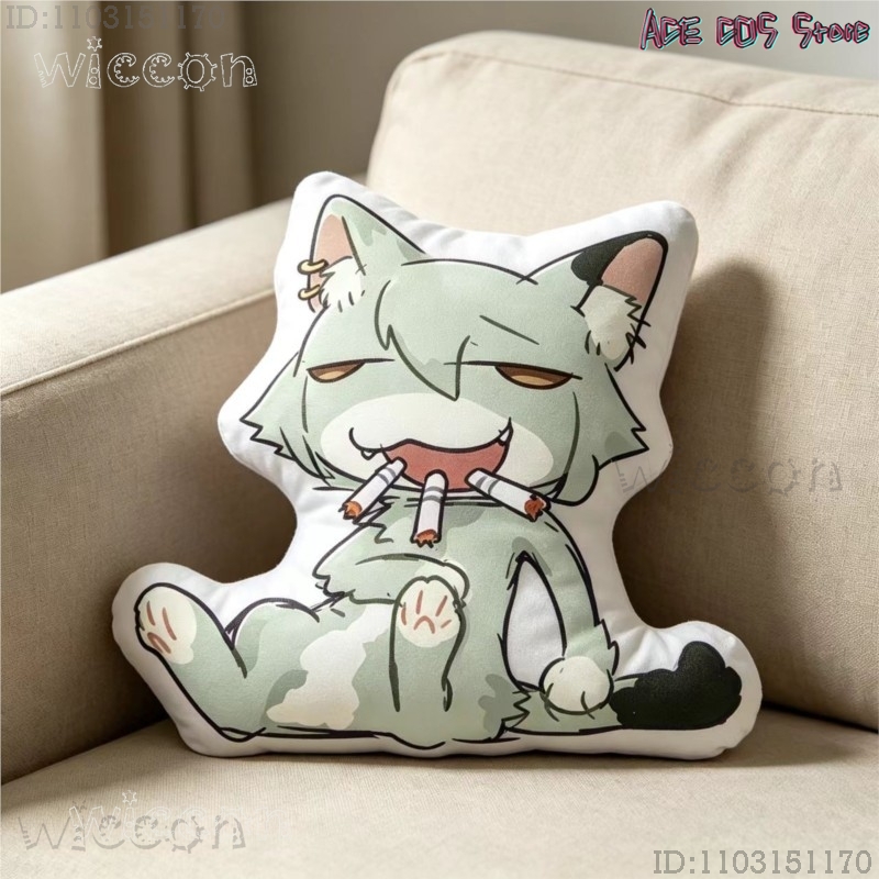 Decorative Throw Pillow - Poduszka dekoracyjna Cosplays Chainsmoker Cat Yaniko