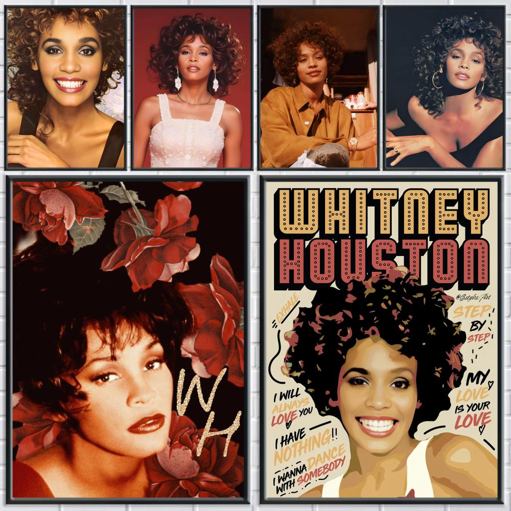Home Decor Houston - Plakat W-Whitney Houston HD Samoprzylepne Naklejki