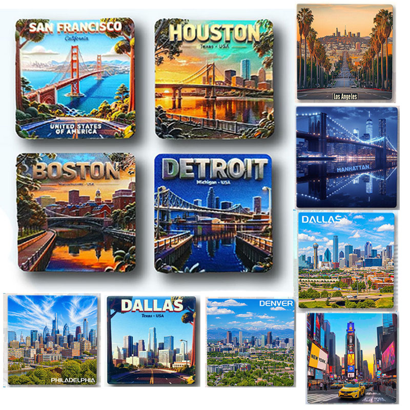 Home Decor Houston - Magnesy na lodówkę USA Dallas Boston