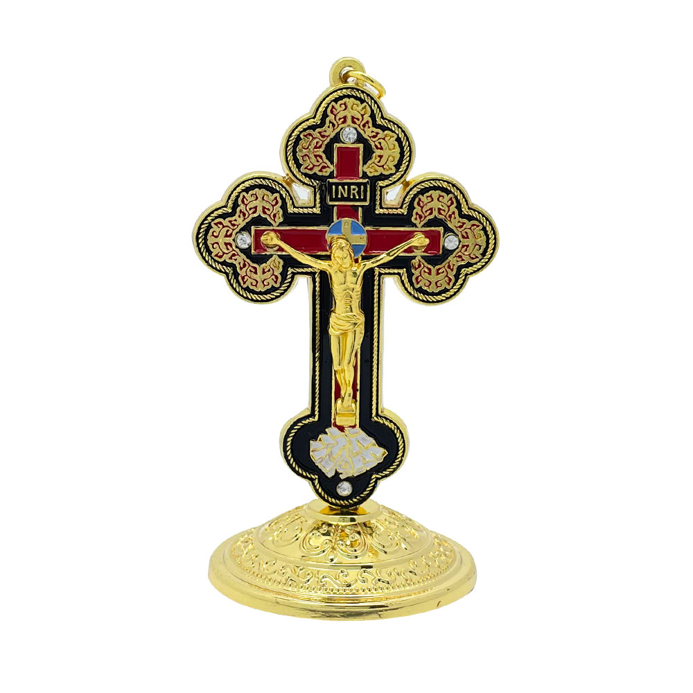 Home Decoration - Nowy 2026 Katolicki Krucyfiks Stojący Złoty