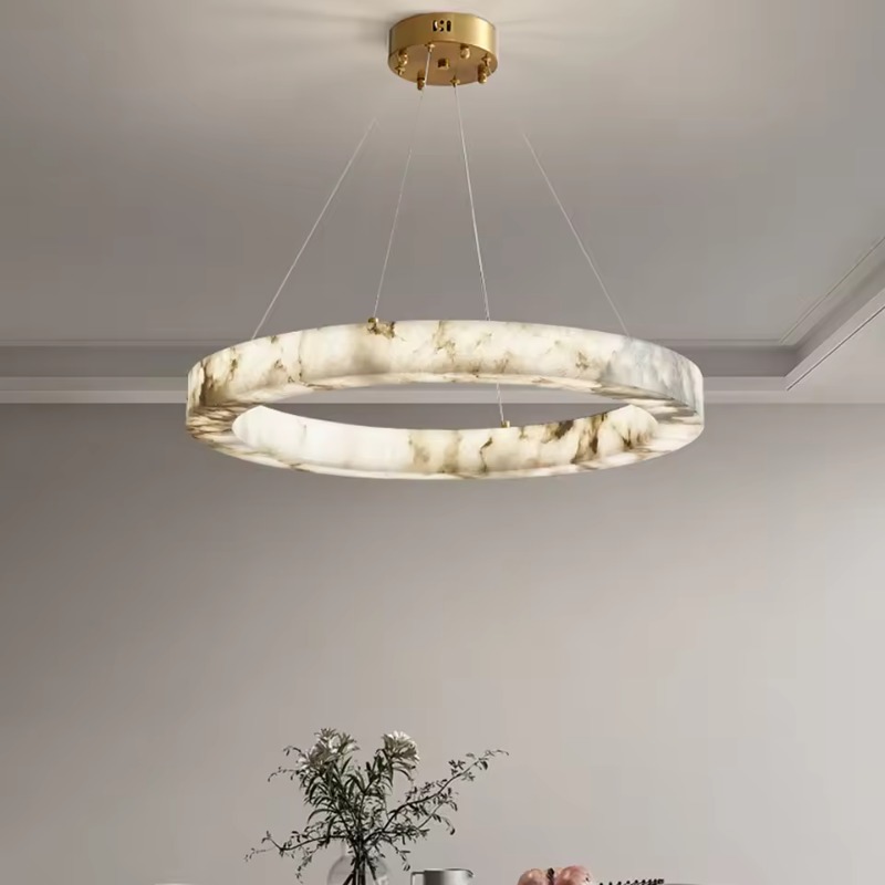 Hanging Moon Lamp - Lampa wisząca imitująca marmur, okrągła lampa