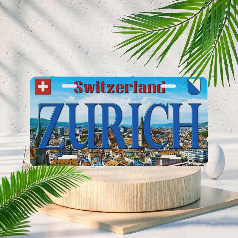 Home Decor Zurich - Szwajcaria Zurych Aluminiowa Tabliczka, Motyw Krajobrazu