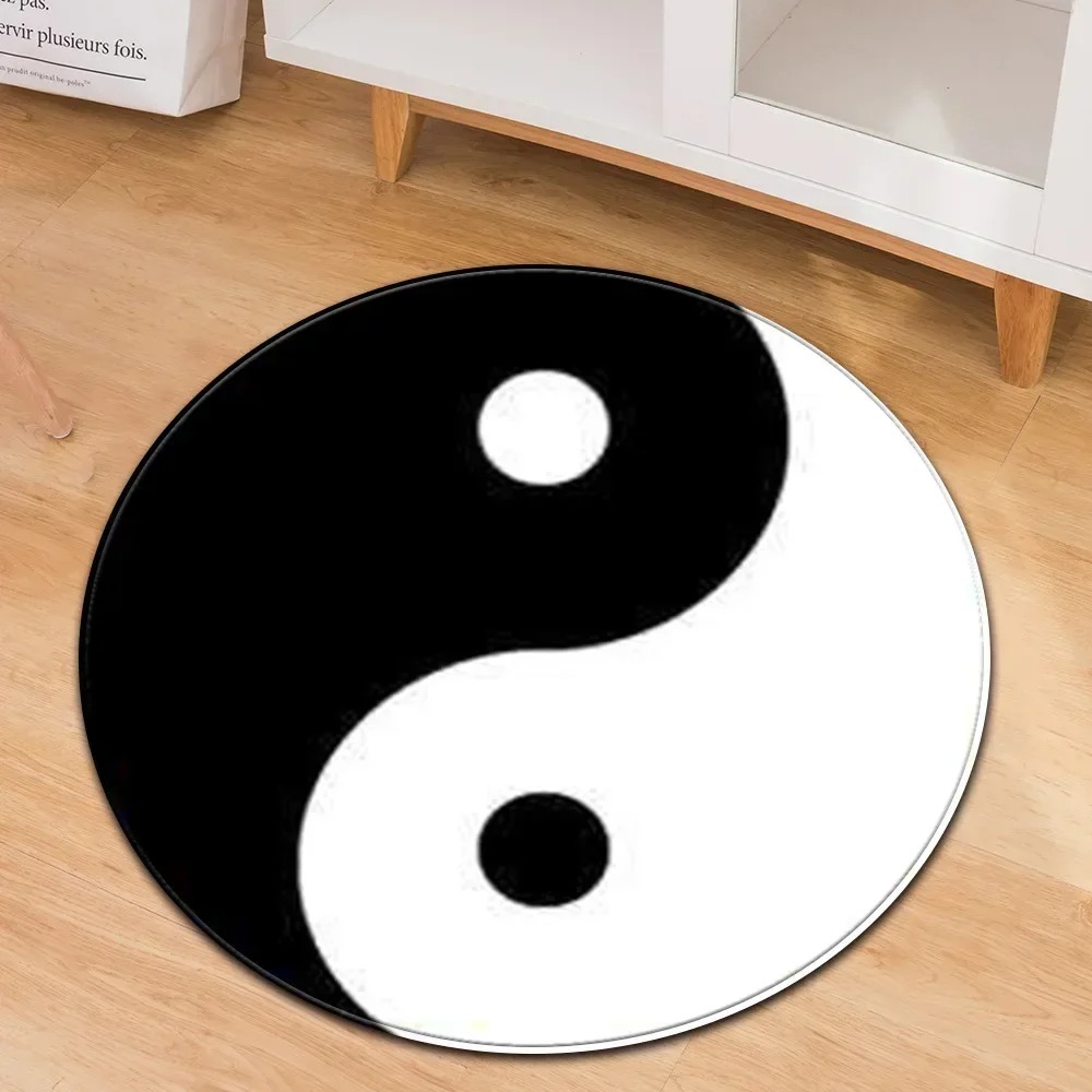 Home Decor Indonesia - Okrągły dywan Yin Yang Taiji Kwiat