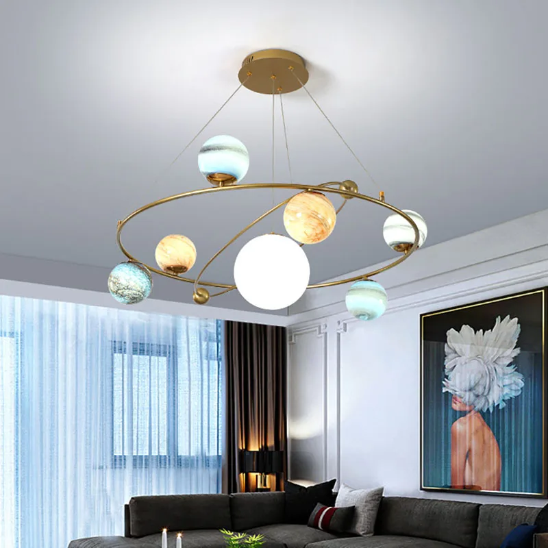Hanging Moon Lamp - Nordic Planet Żyrandol Sufitowy Prosty Salon