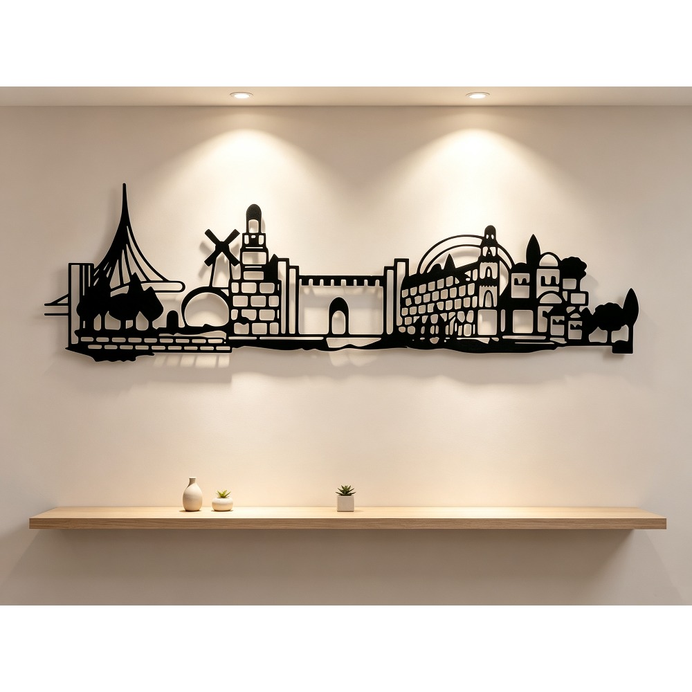 Home Decoration - CIFBUY Metalowa Dekoracja Ścienna - Panorama