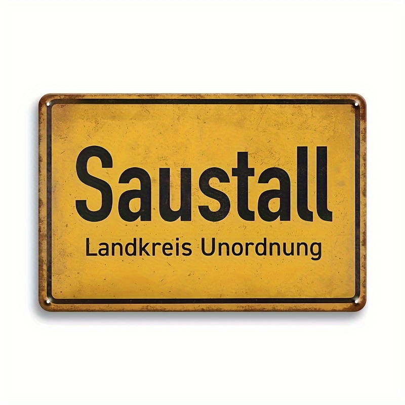 Germany Home Decor - Vintage Saustall Landkreis Unordnung Śmieszny Niemiecki