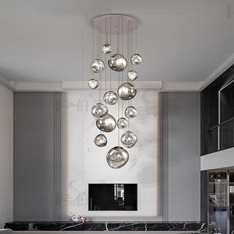 Hanging Moon Lamp - Skandynawska dekoracja domu, żyrandol na schody,