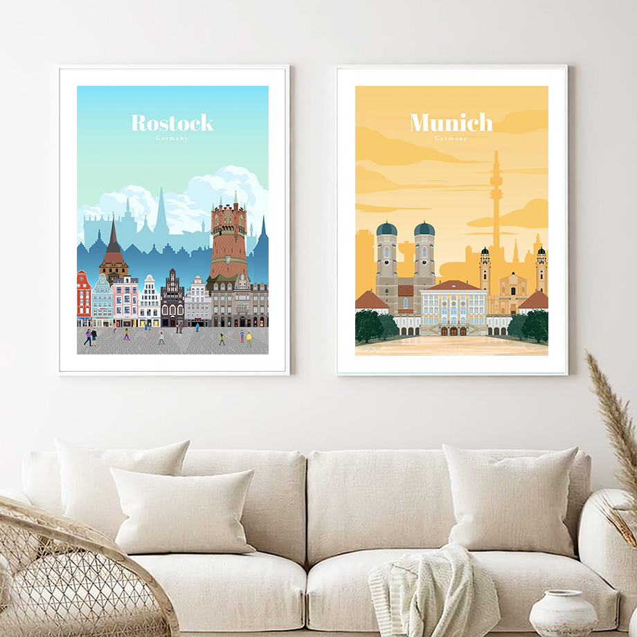 Germany Home Decor - Mapa Berlina Niemcy Podróże Miasto Sztuka