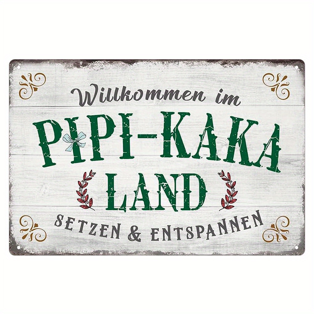 Germany Home Decor - - Metalowy szyld Vintage Pipi-Kaka Land