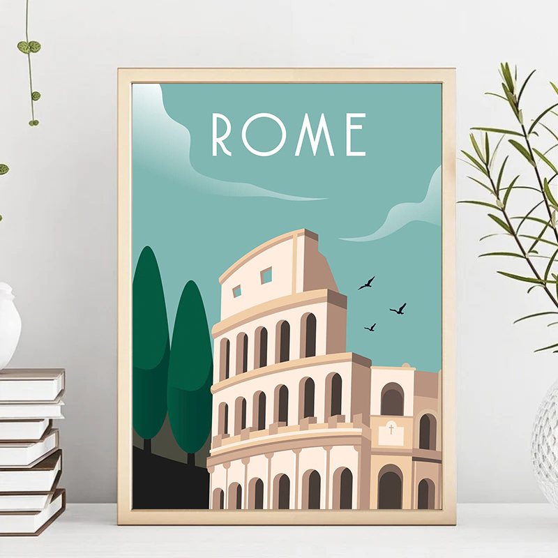 Podróż ilustrowane płótno mala – Home Decor Bali recenzja i cena