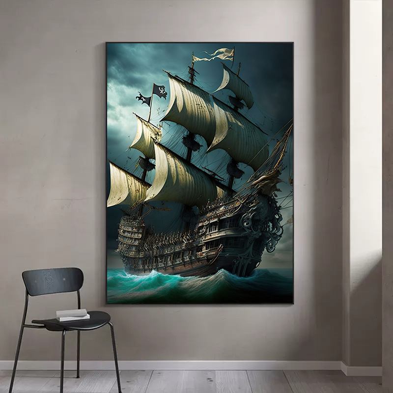 Abstrakcyjny Plakat z Pirackim – Home Decor Nautical recenzja i cena