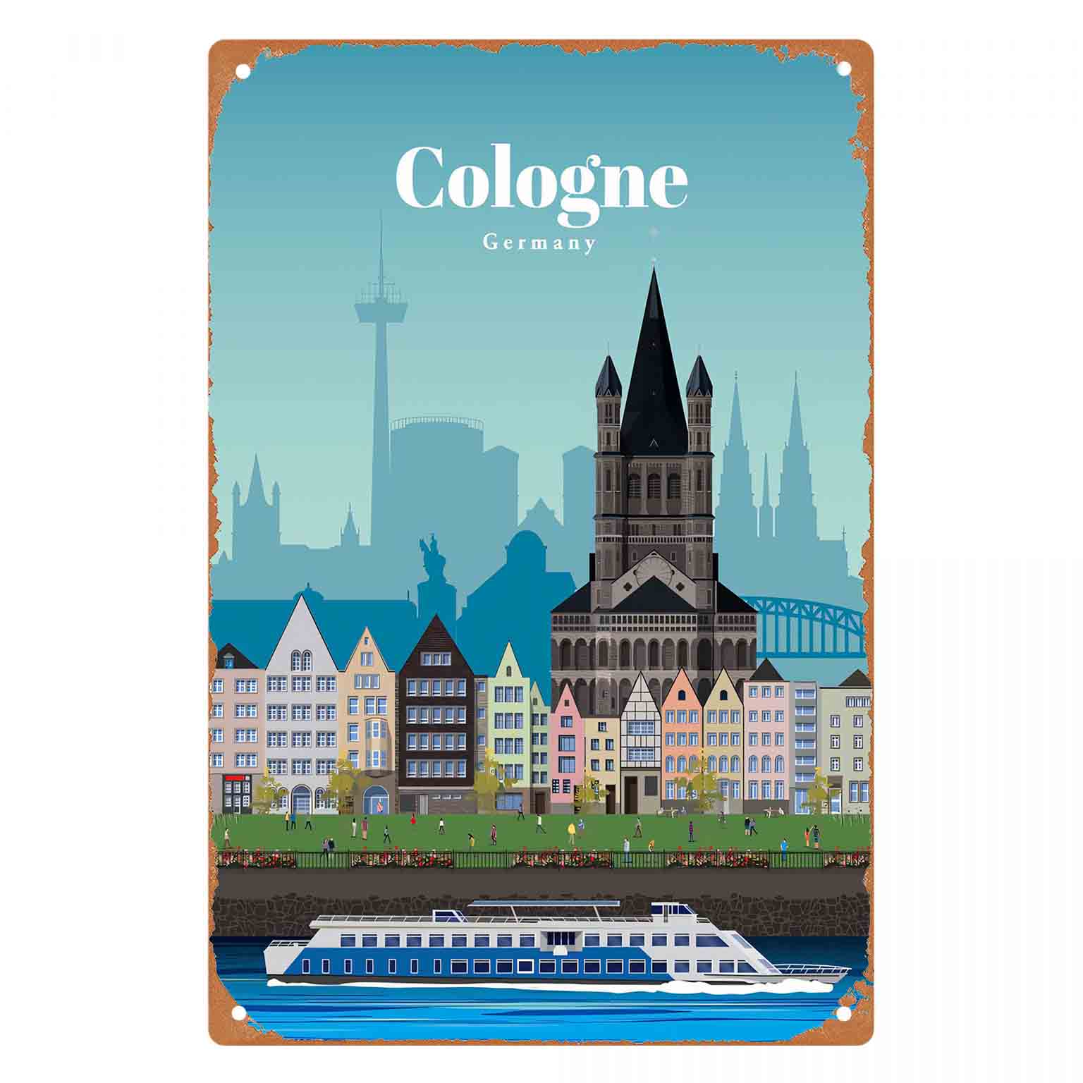2D PŁASKA METALOWA TABLICA DEK – Germany Home Decor recenzja i cena