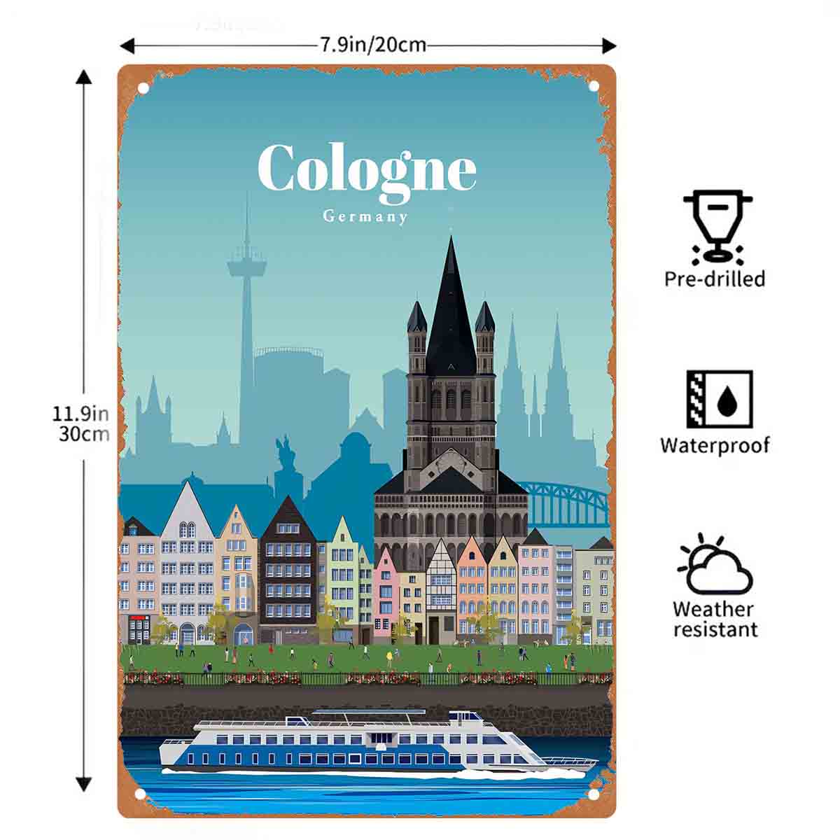 2D PŁASKA METALOWA TABLICA DEK – Germany Home Decor recenzja i cena