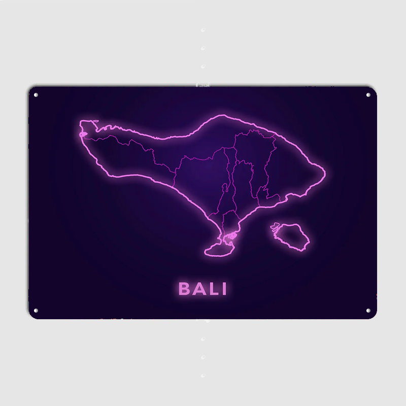 Mapa Bali Neonowy Różowy Kontu – Home Decor Bali recenzja i cena