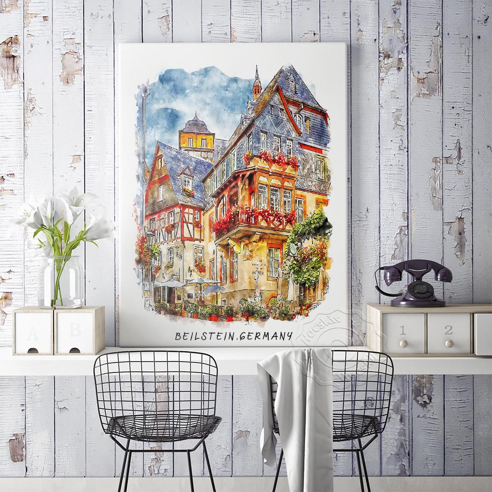 Druk akwarelowy, plakat podróż – Germany Home Decor recenzja i cena