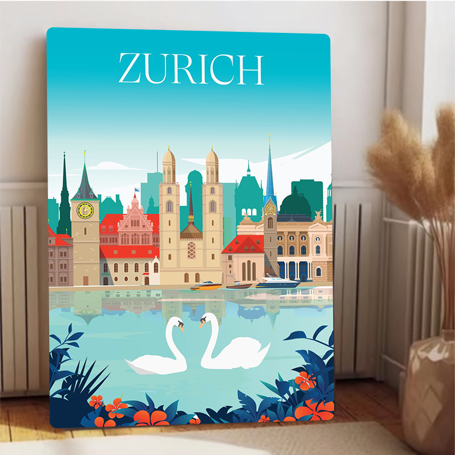 Metalowy szyld dekoracyjny z w – Home Decor Zurich recenzja i cena