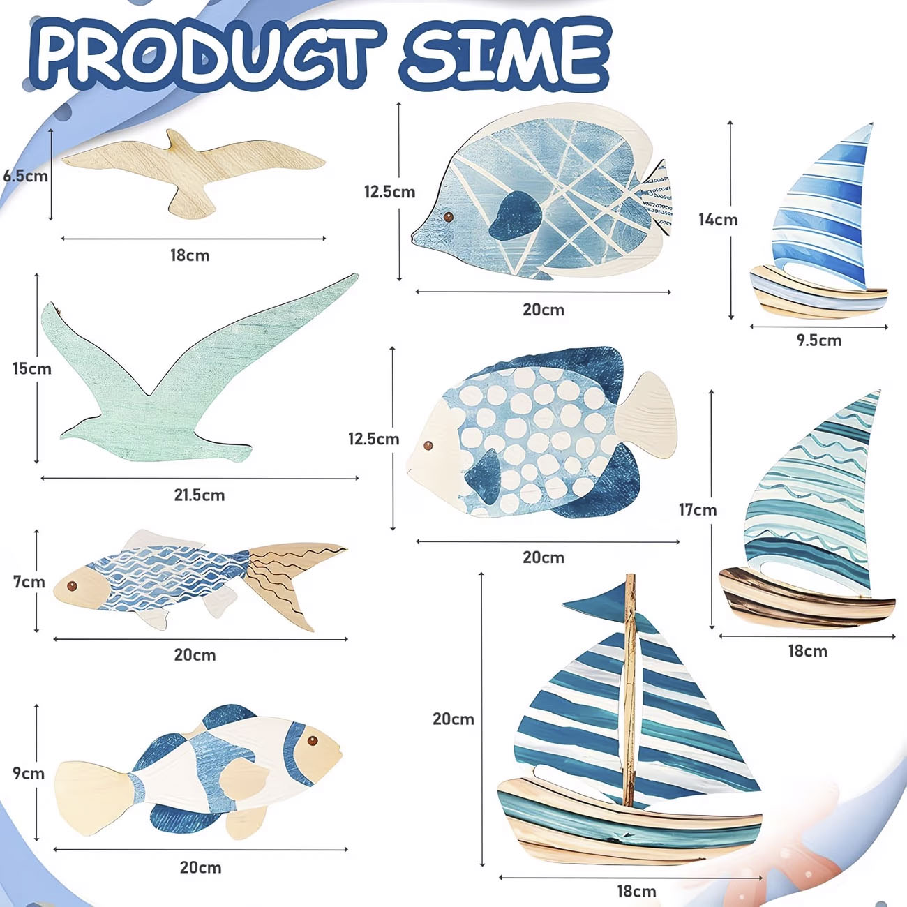 9 szt. Drewnianych dekoracji ś – Home Decor Nautical recenzja i cena