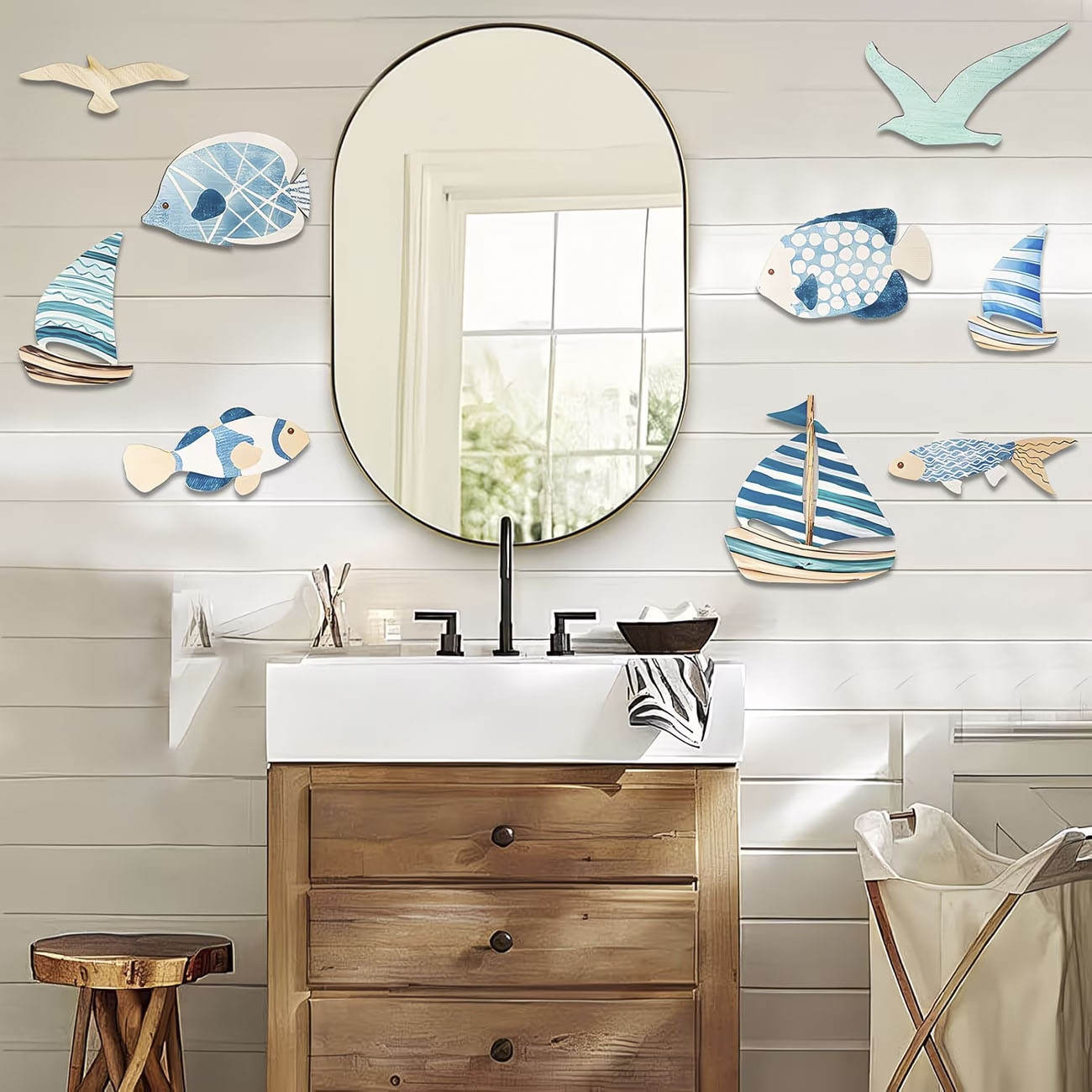 9 szt. Drewnianych dekoracji ś – Home Decor Nautical recenzja i cena