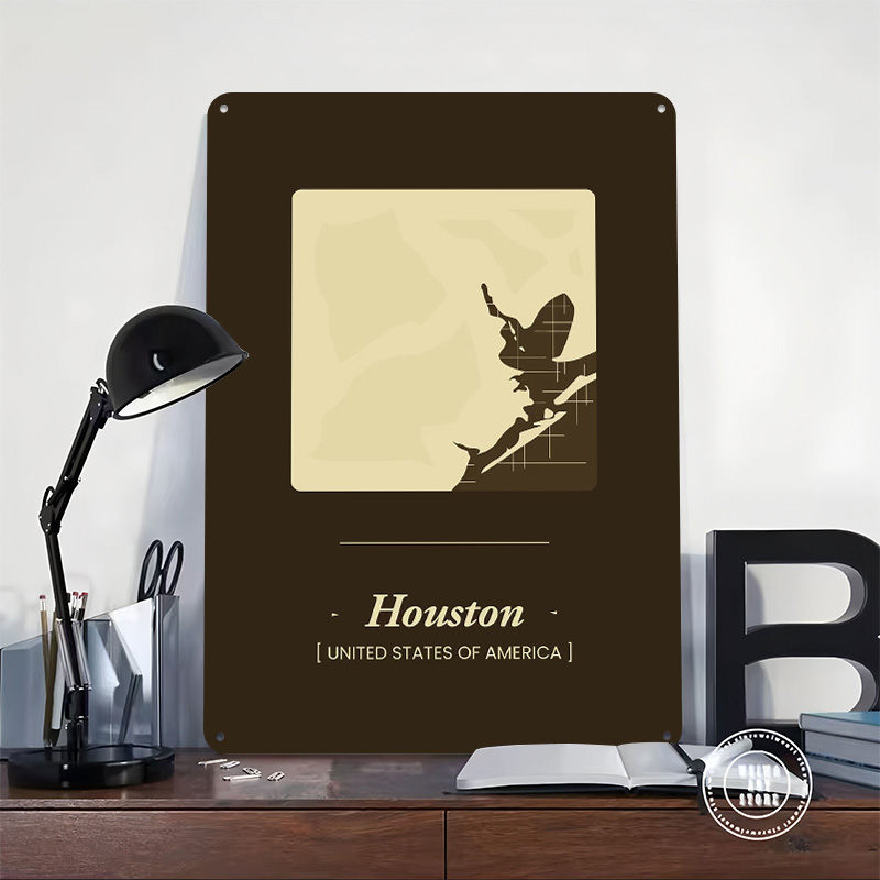 Mapa miasta Houston, plakat z  – Home Decor Houston recenzja i cena