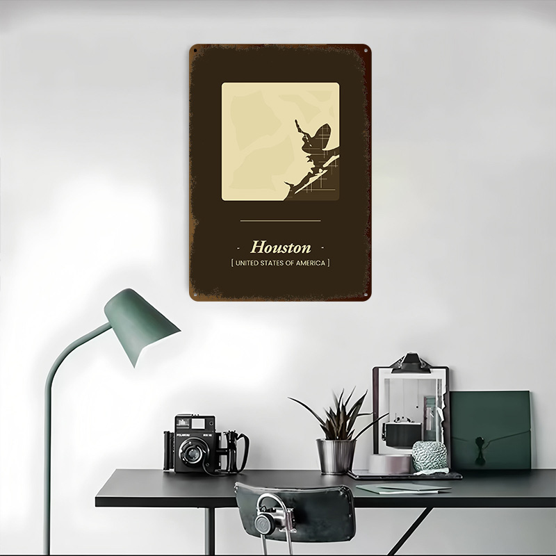 Mapa miasta Houston, plakat z  – Home Decor Houston recenzja i cena
