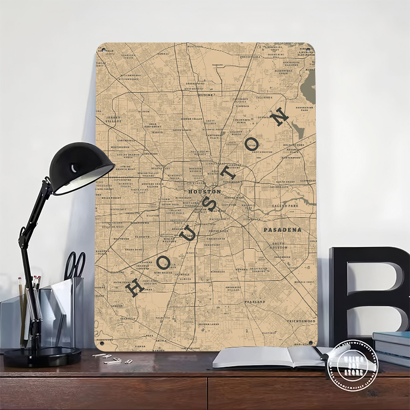 Metalowy plakat Houston Texas, – Home Decor Houston recenzja i cena