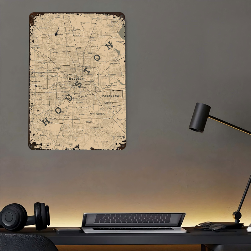 Metalowy plakat Houston Texas, – Home Decor Houston recenzja i cena